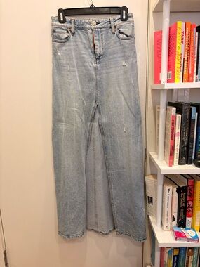 Alice + Olivia Light Blue Denim Maxi Skirt